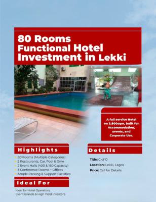 80 Room on 3800sqm Land Size, Lekki Phase 1, Lekki, Lagos, Hotel / Guest House for Sale