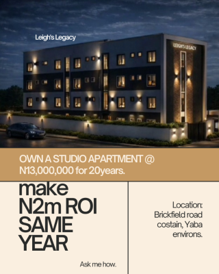 Standard Studio Flat, Brickfield Road, Ebute Metta West, Yaba, Lagos, Self Contain (single Rooms) for Sale