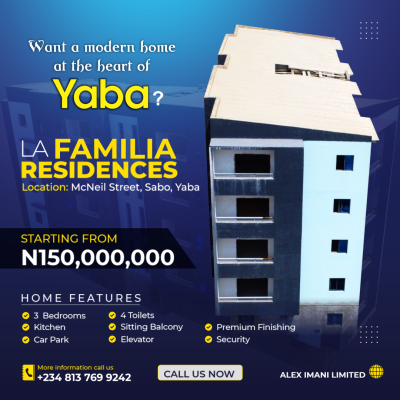 Luxury 3 Bedroom Flat, Mcneil Street, Sabo, Yaba, Lagos, Flat / Apartment for Sale