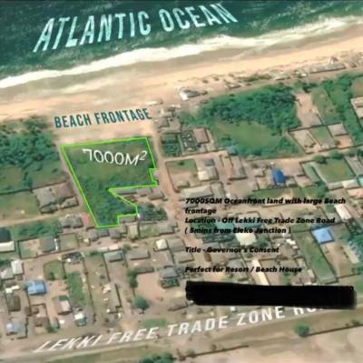 7,810 Sqm Fenced & Gated Oceanfront Land, Lekki Free Trade Zone Road, Ibeju Lekki, Lagos, Land for Sale