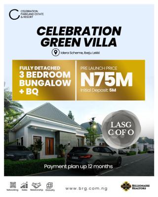 Luxurious 3-bedroom Bungalows, Celebration Green Villa, Idera Scheme, Eleko, Ibeju Lekki, Lagos, Detached Bungalow for Sale