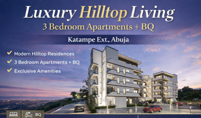 Luxury Hilltop Living: 3  Bedroom Apartment + Bq, Katampe Extension, Katampe, Abuja, House for Sale