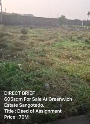 605 Sqm of Vacant Land, Greenwich Estate, Sangotedo, Ajah, Lagos, Residential Land for Sale