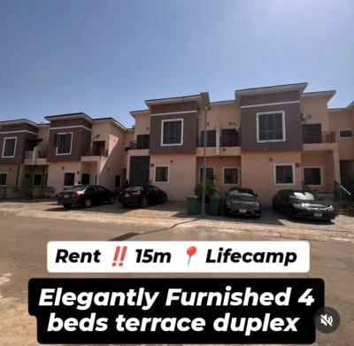 Furnished 4 Bedrooms Terraced Duplex, Life Camp, Abuja, Terraced Duplex for Rent