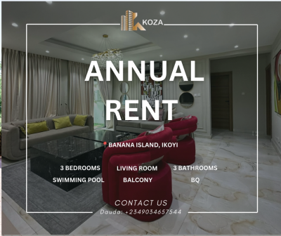 Fully Furnished Waterview 3 Bedroom Flat, Banana Island, Ikoyi, Lagos, Flat / Apartment for Rent