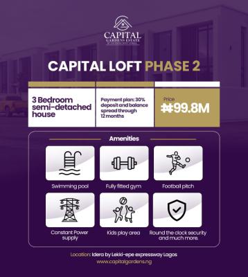 House with C of O, Capital Loft Phase 2, Idera, Lekki - Epe Expressway, Ibeju Lekki, Lagos, Semi-detached Duplex for Sale