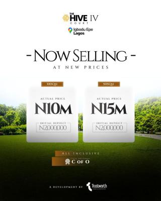 Land with C of O, The Hive Iv Court Estate, Igbodu, Lekki-epe Expressway, Epe, Lagos, Residential Land for Sale