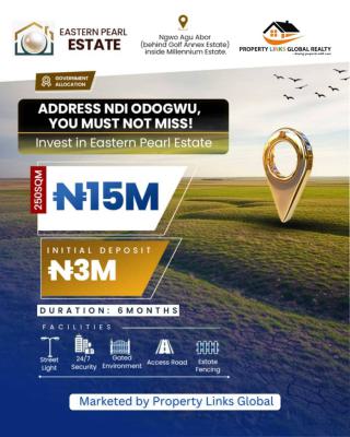Verified Land with Government Allocation, Eastern Pearl Estate in Ngwo Agu Abor Behind Golf Annex Estate Inside, Enugu, Enugu, Residential Land for Sale