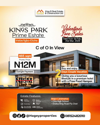 Land, Kings Park - Prime Estate, Iriebe/ Igbo-etche, Off Eneka - Ring Road Flyover, Eneka, Port Harcourt, Rivers, Residential Land for Sale