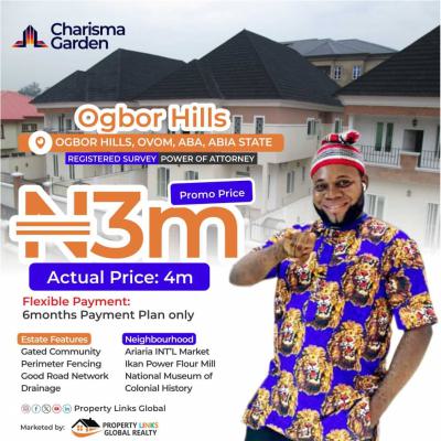 Land with Registered Survey and Power of Attorney, Charisma Garden Estate Located at  Ogbor Hills Ovom, Aba, Abia, Residential Land for Sale
