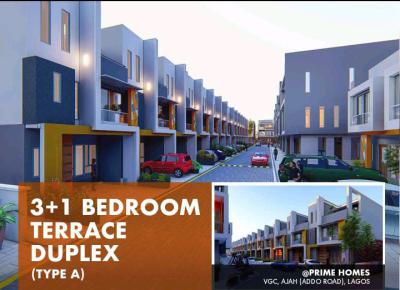 3 Bedroom Terrace Duplex + 1 Bq, Ado, Ajah, Lagos, Flat / Apartment for Sale