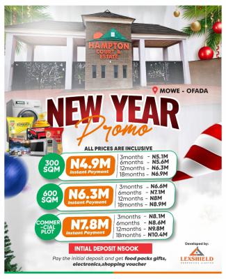 C of O Land Selling Fast, Hampton Court Estate,near Redemption Camp, Mowe Ofada, Ogun, Residential Land for Sale