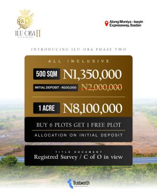 Land with Registered Survey and C of O Inview, Moniya, Ibadan, Oyo, Residential Land for Sale