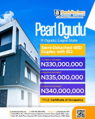 4 Bedroom Semi Detached Duplex Plus Bq, Pearl Estate, Ogudu, Lagos, Semi-detached Duplex for Sale