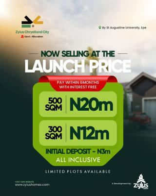 Plots of Land with Govt Allocation & C of O, Chrysland City, Epe, Lagos, Residential Land for Sale