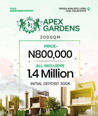 Land with Perimeter Fencing and Easy Access Road, Apex Gardens Located at Apa Aledo Osasa Ijebu-ode Off Itokin Road, Km 46, Ogun, Residential Land for Sale