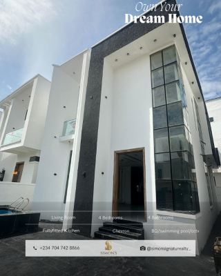 4 Bedroom Detached Duplex, Chevron, Lekki, Lagos, Detached Duplex for Sale