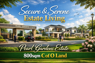 Secure & Serene Estate Living -- 800sqm  C of O Land, Pearl Garden Estate, Sangotedo, Ajah, Lagos, Residential Land for Sale
