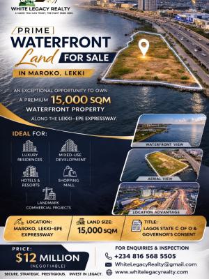15,000 Sqm of Premium Waterfront Land, Maroko, Lekki Expressway, Lekki, Lagos, Mixed-use Land for Sale