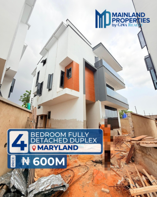 4 Bedrooms Fully Detached Duplex with Bq, Maryland, Ikeja, Lagos, Detached Duplex for Sale