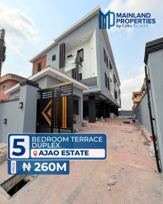 5 Bedrooms Terrace Duplex with Bq, Ajao Estate, Isolo, Lagos, House for Sale