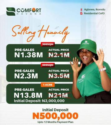 Own a Verified  Titled  Land with a C of O in Your Name, Be a Part with 500k Deposit, Flexible Payment Plan Available, Ikorodu, Lagos, Land for Sale