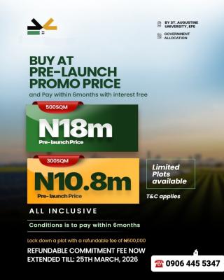 Plots of Land Adjacent St.augustine University, Epe Lagos, By St Augustine University, Epe, Lagos, Residential Land for Sale