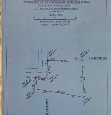 Developer Delight1278sqm Bareland, Dpk Estate, Orchid Road, Lekki Phase 2, Lekki, Lagos, Residential Land for Sale