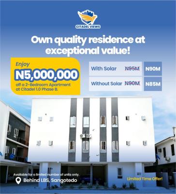 2 Bedroom Apartment, Citadel Views Phase, Sangotedo, Ajah, Lagos, Block of Flats for Sale