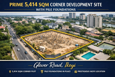 Prime 5,414sqm Corner Development Site with Pile Foundations, Glover Road, Ikoyi, Lagos, Mixed-use Land for Sale