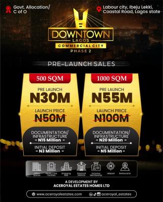 Luxury Land with C of O with Instant Allocation, Downtown Lagos Commercial City Phase 2, Off Calabar-lagos Coastal High, Ibeju Lekki, Lagos, Residential Land for Sale