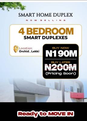 4 Bedroom Classic Town House Terrace Smart Homes, Pantheon Street, Lekki, Lagos, Terraced Duplex for Sale