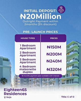 Luxuriously 2 Bedroom Apartments Eighteen65 Residences, (eighteen65 Residences), Opebi, Ikeja, Lagos, Flat / Apartment for Sale