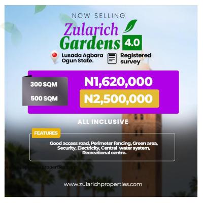 Invest in Plots & Acres of Land with Registered Survey, Zularich Gardens Phase 4, Lusada Agbara, Sango Ota, Ogun, Residential Land for Sale