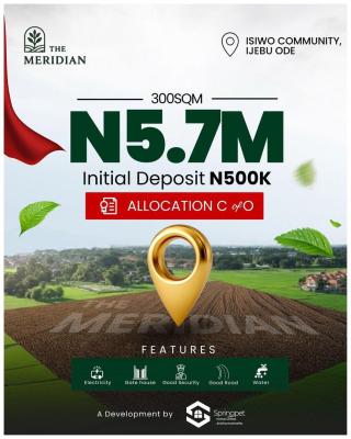 Invest in Plots and Acres of Land with C of O, The Meridian, Isiwo Community, Ijebu Ode, Ogun, Residential Land for Sale