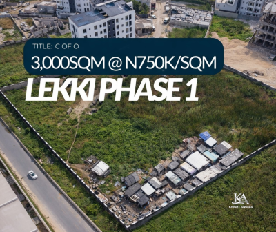 3,000sqm of Bare Land, Lekki Phase 1, Lekki, Lagos, Residential Land for Sale
