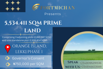 5,534.411 Sqm Prime Land, Orange Island, Lekki Phase 1, Lekki, Lagos, Land for Sale