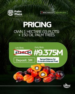 Oil Farm Land Selling Now in Ogun State, Palm Place, Ibeshe, Ogun State, Km 46, Ogun, Industrial Land for Sale