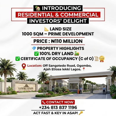 Prime Land for Visionary Residential & Commercial Projects, Off Sangotedo Road, Ogombo, Ajah, Etiosa, Lekki, Lagos, Ogombo, Ajah, Lagos, Mixed-use Land for Sale