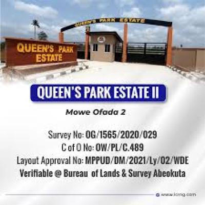Buy and Build Land with C of O, Queens Park Estate, Mowe Ofada, Ogun, Residential Land for Sale