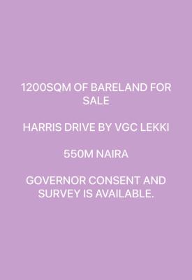 1200sqm Bare Land, Harris Drive, Vgc, Lekki, Lagos, Mixed-use Land for Sale