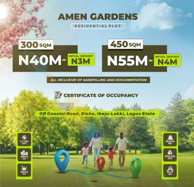 Serviced Plots with Cofo and Approved Layout, Directly Facing Coastal Road, Eleko Beach Road, Ibeju Lekki, Lagos, Mixed-use Land for Sale
