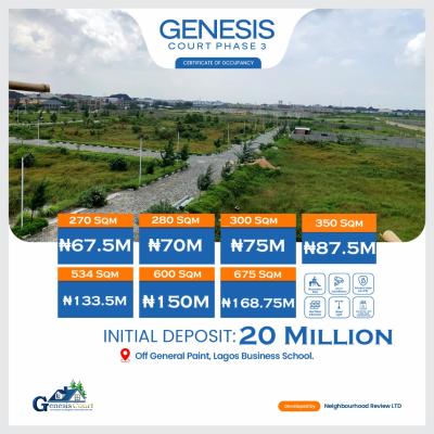 Luxury Buy and Build Land with Cofo, Genesis Court Phase 3, Abraham Adesanya, Before Lagos Business School., Ajah, Lagos, Residential Land for Sale
