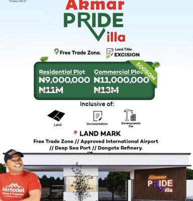 Affordable and Verified Dry Land with Instant Allocation, Akmar Pride Located Behind The Lekki Free Trade Zone, Ibeju Lekki, Lagos, Mixed-use Land for Sale
