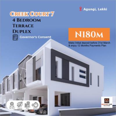 Ultra-modern Duplex in a Prime Residential Neighborhood, Creek Court 5a, Vgc Extension, Vgc, Lekki, Lagos, Terraced Duplex for Sale