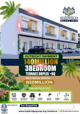 3 Bedrooms Trerraced Duplex with Bq, Highbridge Residences – Abijo Gra, Abijo, Lekki, Lagos, Terraced Duplex for Sale
