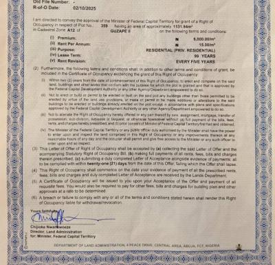 Residential Land, Guzape 2 By Gilmore Yard, Guzape District, Abuja, Residential Land for Sale