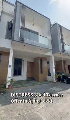 Distress Luxury 4bedroom Terrace Duplex on a Paved Road, Secured Gated Estate, Sangotedo, Ajah, Lagos, Terraced Duplex for Sale