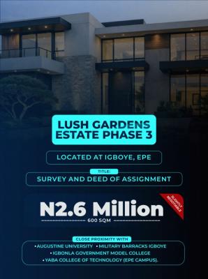 600 Square Meters of Land, Igboye, Epe, Epe, Lagos, Residential Land for Sale