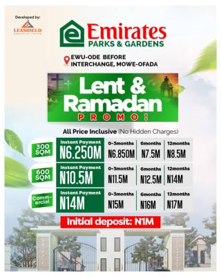 Residential Land with C of O in Mowe - Ofada, Emirate Parks and Gardens, Mowe Ofada, Ogun, Residential Land for Sale